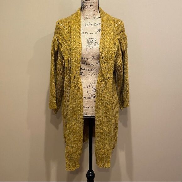 New Anthropologie Stevie Fringed Knit Kimono One Size #232 - Picture 3 of 4